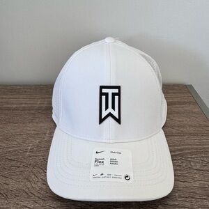 Nike Tiger Woods TW Structured Dri-FIT ADV Club Golf Hat Cap White Black Sz L/XL